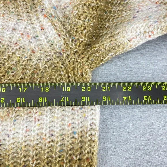 DESIGN365 Women's Striped Turtleneck Sweater Speckled Multi Color Yarn Size L - Picture 7 of 7